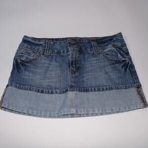 Refuge Premium Mini Denim Skirt With Cuffed Bottom Size 7
